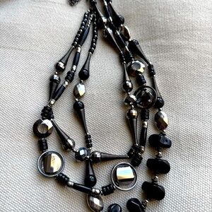 Women’s Treska Black Silver Necklace NWOT
